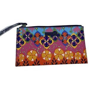 vera bradley red pink blue quilted fabric cosmetic